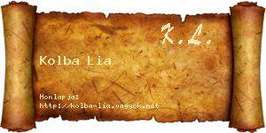 Kolba Lia névjegykártya